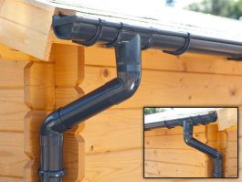 Halbrund-Dachrinnen-Set 2,50m für Pultdach-Gartenhaus anthrazit weiß braun Rinne 